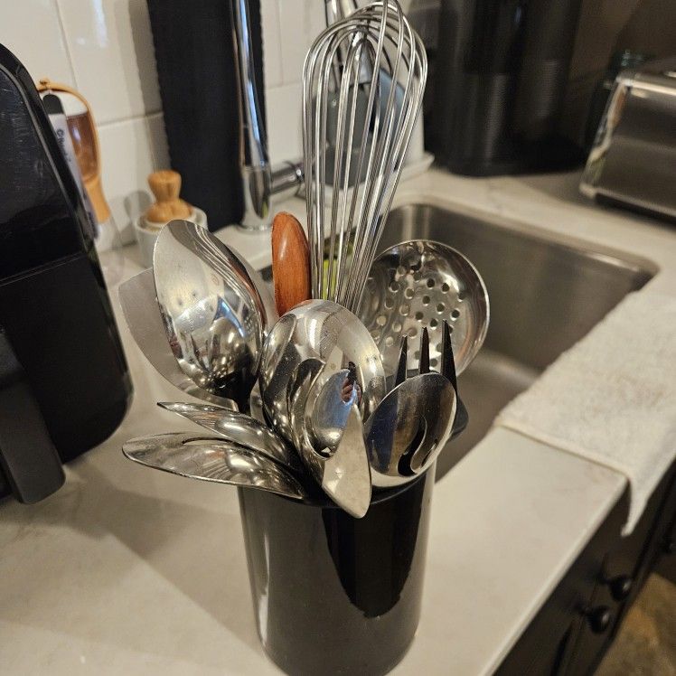 Wooden And Stainless Steel Utensils