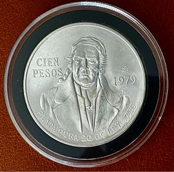 1979 México100 Pesos Silver Morelos