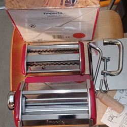 Imperia dal 1932 Noodle Pasta Maker Machine Wood Crank Handle Made in Italy