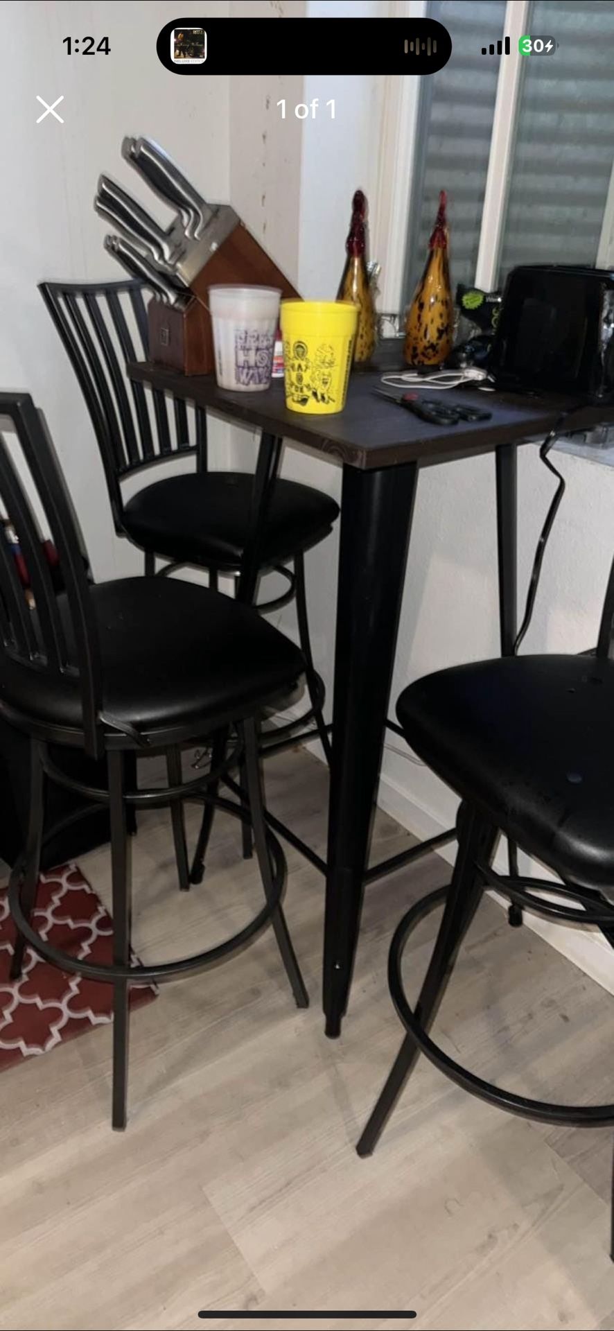 High Top Bistro Table With Four Chairs