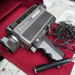 Antique Video Camera And Light Bar