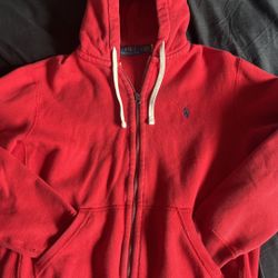Red Polo Ralph Lauren Hoodie Size Medium