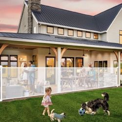 NEW Retractable Pet Gate Extra Wide and Extra Tall 200" Wide and 41" Tall White New, Open Box