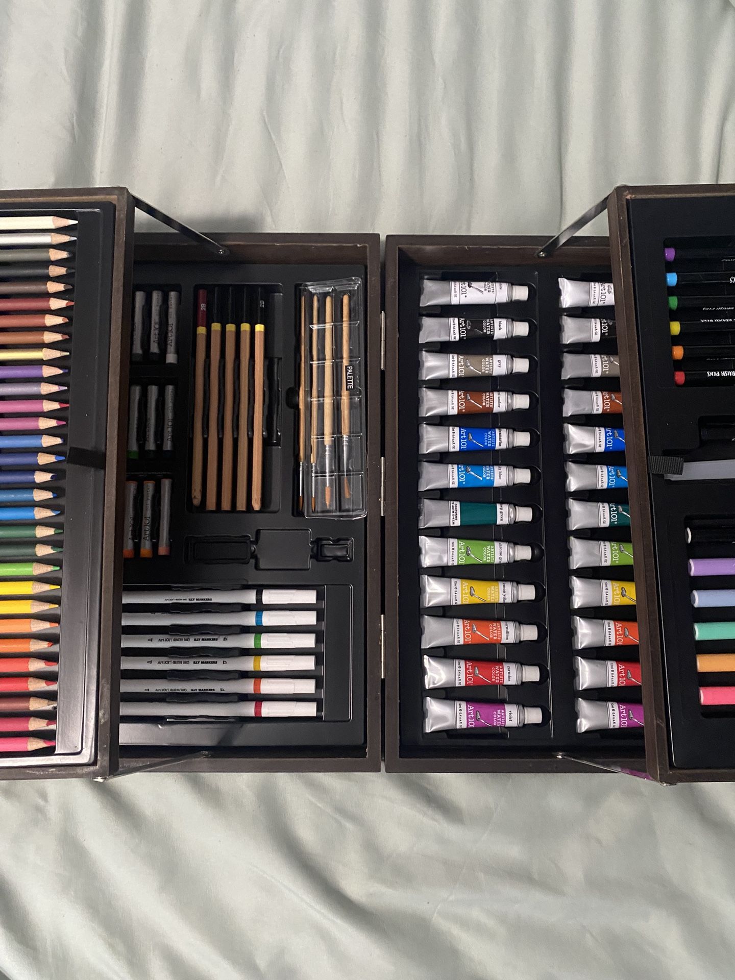 Art Supply/Drawing Set Wood Case Box