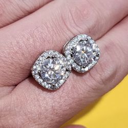 Moissanite 925 Silver Earrings 