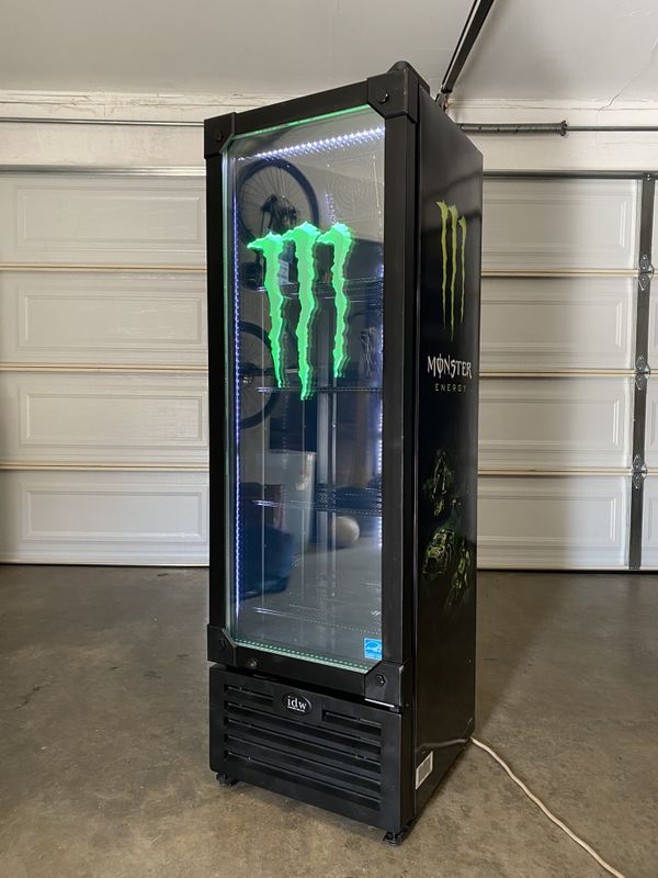 MONSTER ENERGY LED FRIDGE COOLER REFRIGERATOR REDBULL ROCKSTAR for Sale