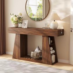Brand New In Box  Console Table with Shelves and Charging Port