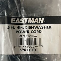 Eastman 5’ 4” Dishwasher Power Cord