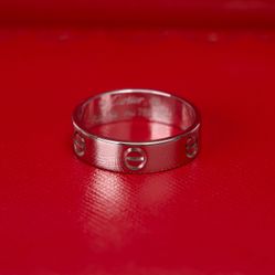 Cartier 18k White Gold Classic Love Ring Sz 9