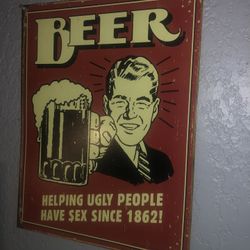 Vintage Metal Beer Poster