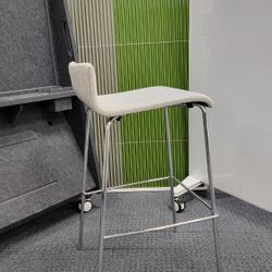 (1) Contract Grade Upholstered Sample Stool With Wireframe Finish