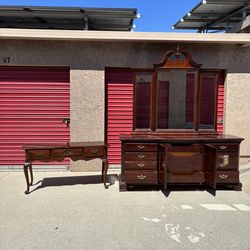 Solid Wood Dresser w/ Mirror + Matching Console Table (OBO)