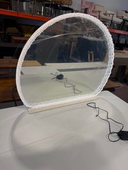 New-Lighted Makeup Mirror Semicircle Vanity LED Mirror 3 Color Lighting Modes Adjustable Brightness Perfect for Desk or Dressing Room Bedroom, Living 