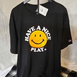 CHAMPION Men's Have a Nice Play Classic Graphic T-Shirt - Black Size 2XL