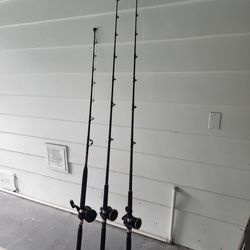 All 3 Rods, Shimano Charter Special TR, Penn Squall 40LD, AndPenn Squall 30LD