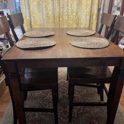 Countertop Height Dining Table & 6 Chairs 