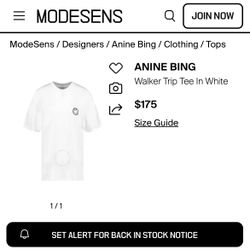 ANINE BING Walker Trip Tee in ivory