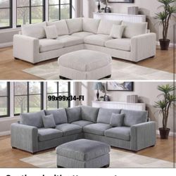 Sectional With Ottoman Set 99”x99”
