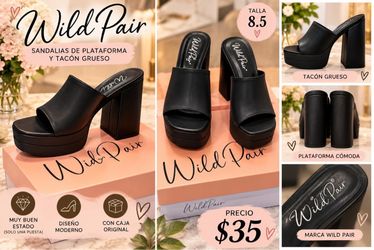 Sandalias de plataforma y tacón grueso de la marca Wild Pair
