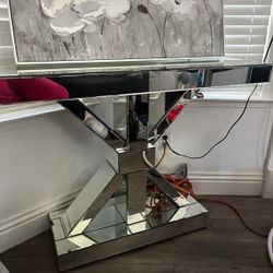 glass console table 