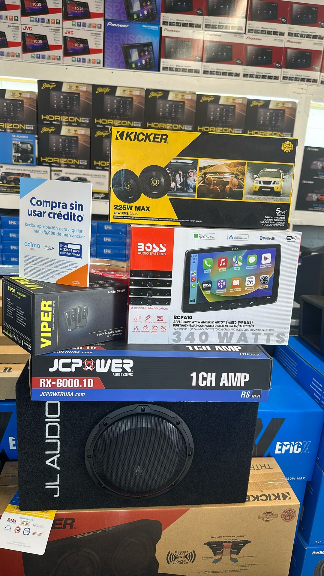 Boss Stereo With Kicker Speakers Viper Alarm Security System