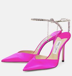 Jimmy Choo Saeda Satin Fuchsia 42 !NEW!