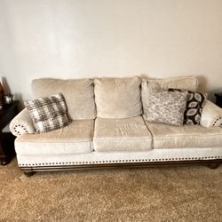 Champagne and Brown accented Couch