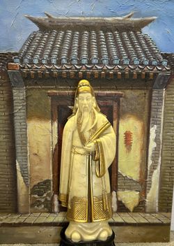 12 inch Chinese Old Wise Man Statue 