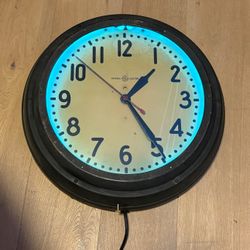 Vintage General Electric Neon Clock with Rare Blue Tube