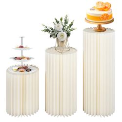 Cylinder Stands For Party 3PCS Round Foldable 