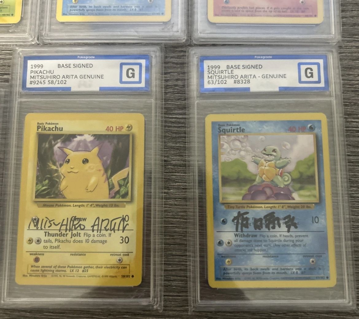 8 Mitsuhiro Arita Signed Pokemon Pikachu Charmander Squirtle Bulbasaur Charizard Pokémon