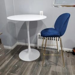 Modern blue velvet bar stools New