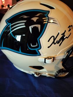 Xavier Legette Signed Carolina Panthers Full-Size Football Helmet