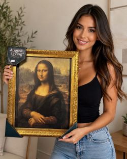 Mona Lisa Framed Wall Art Gold Frame 16x20 New $60