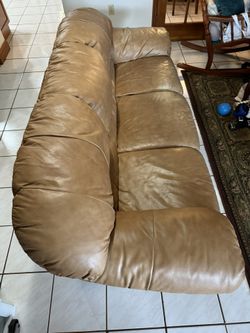 Brown Leather Sofa