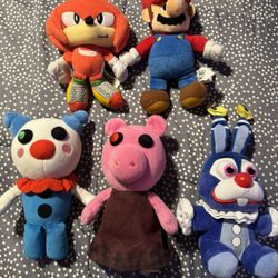 Mario/Sonic/Piggy/LankyBox plushies