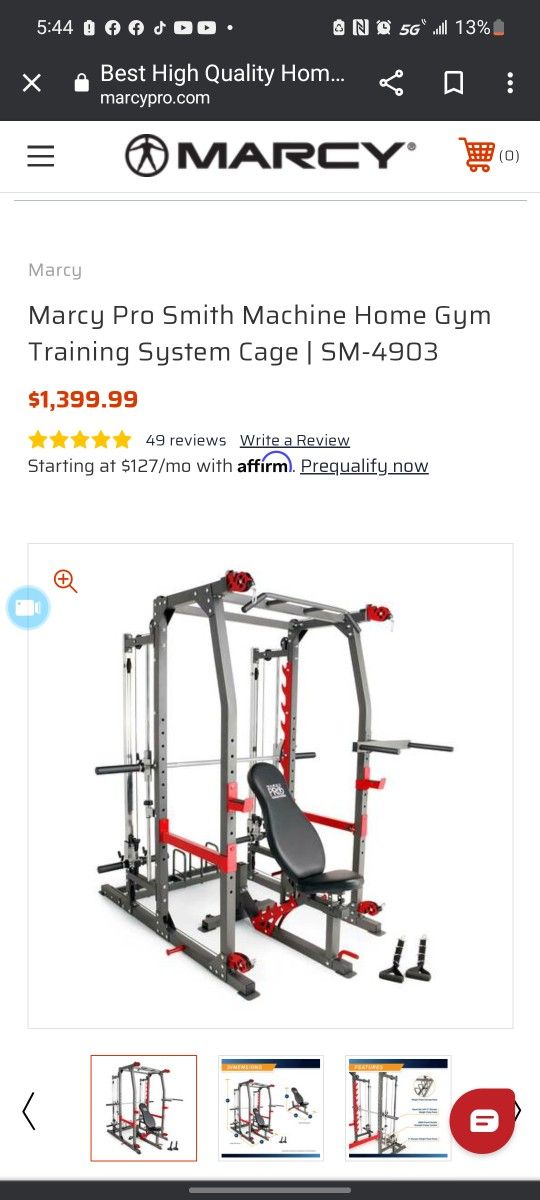 Marcy Pro Smith Machine Home Gym Training System Cage | SM-4903
3 Of 4 Boxes