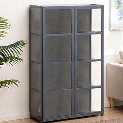 51 inch tall  Display Cabinet with Acrylic Cabinet Door, Folio Door Display Case Curio Cabinet Glass Display Shelf, Modern Design, Dustproo
