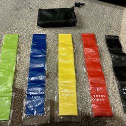 5 Pair Resistance Band Set With Pouch 
