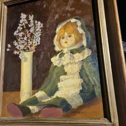 Original Oil Painting Of Doll By Gary Halsten Signed