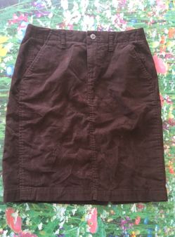 Banana Republic Women's Brown Corduroy Skirt size 2 Zipper americana girl