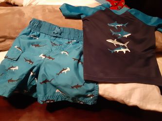Swim trunks, shirt
