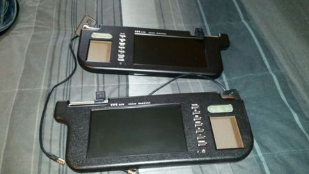 Lcd car visor screens w/ mirror and remote