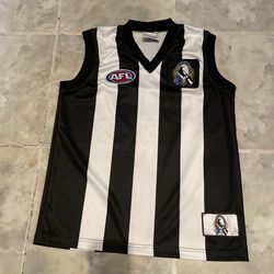 Vintage 90s Y2K Collingwood Magpies AFL Rugby Football Jersey Youth Kids SZ 12