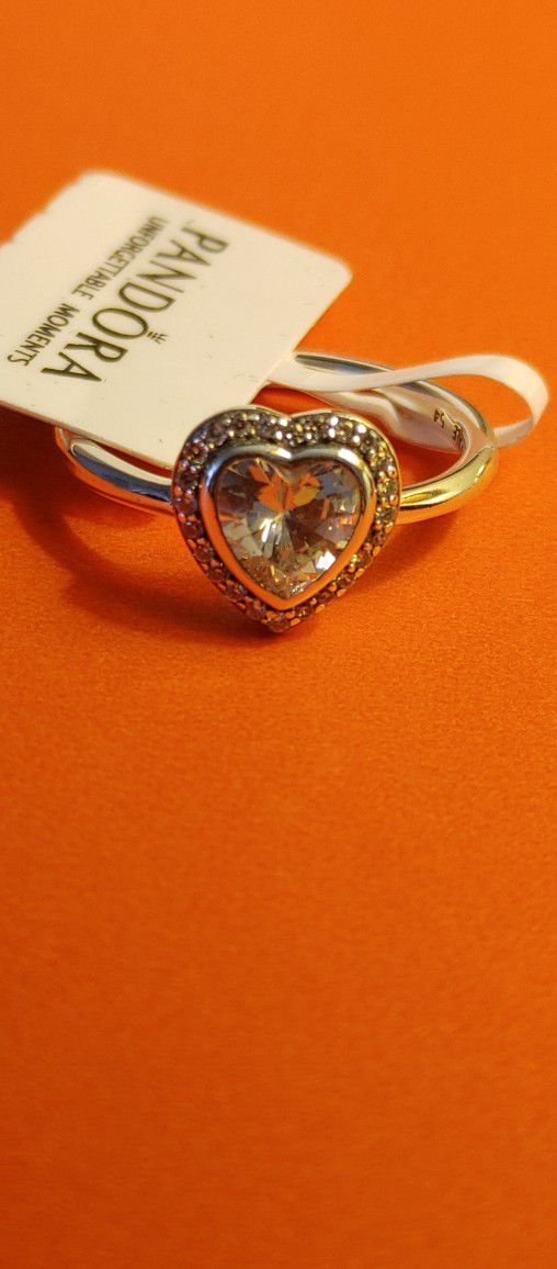 New With Tag Pandora Sterling Silver Heart Ring Size 8