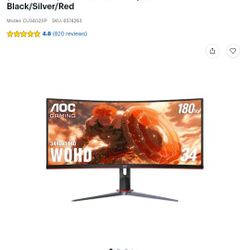 Aoc CU34G2XP Gaming Curved Monitor 