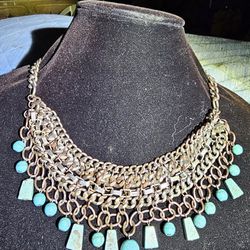 Vintage Copper, looking Egyptian Revival Necklace 