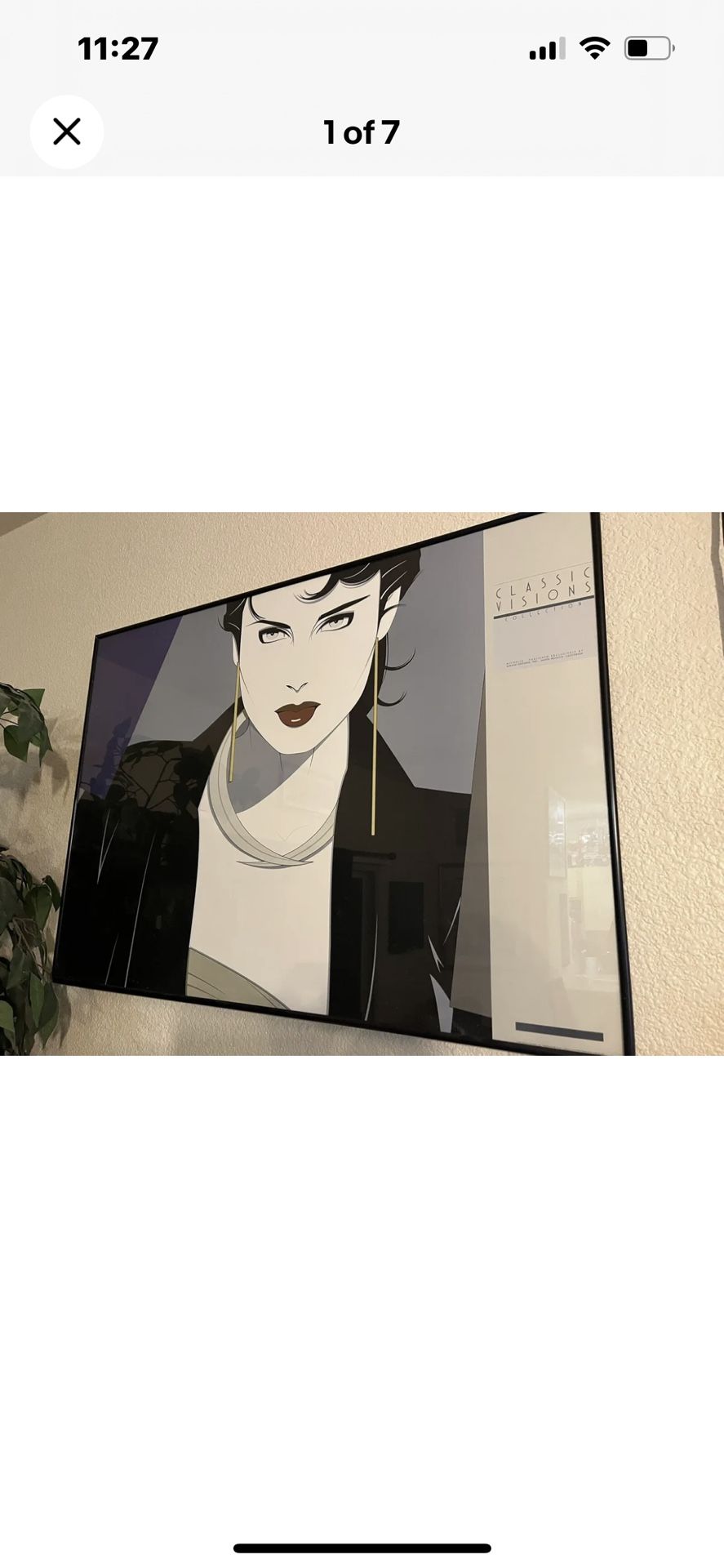 Ultra Rare solid plate lithograph Patrick Nagel “Michelle” 1982 #1 Art Framed