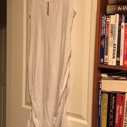 Liu And Qu  King White Rouched Dress Nwt 