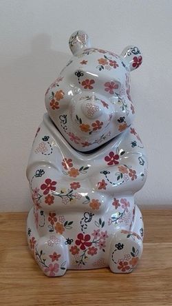 Disney Winnie the Pooh Floral Ceramic Cookie Jar